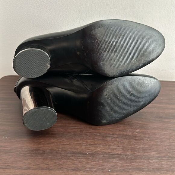 Kendall + Kylie Black Leather Metallic Heel Ankle Booties Sz 9 - Picture 9 of 10